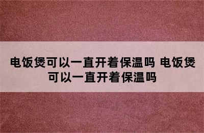 电饭煲可以一直开着保温吗 电饭煲可以一直开着保温吗